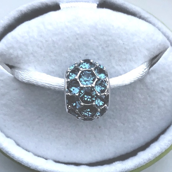 Chamilia Splendor bead turquoise blue Swarovski - Picture 3 of 6